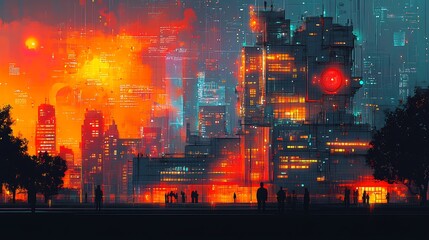 Vector illustration of the public health challenges posed by global aging with visuals depicting the need for healthcare systems to adapt to an aging population