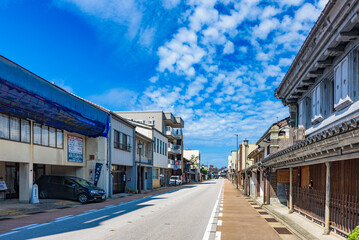 Yamachosuji, Takaoka City, Merchant quarter, Important Preservation Districts for Groups of Traditional Buildings, in Toyama Prefecture, Japan.