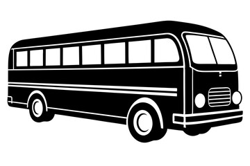 Minimalist Silhouette of a Bus, Vector Illustration