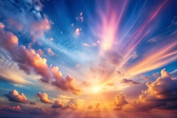 Fototapeta premium fantastic sunset in a beautiful sky