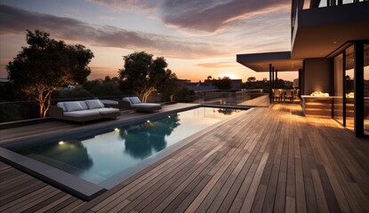 Fototapeta premium The Elegance of Composite Architecture A Serene Retreat with Mediterranean Flair