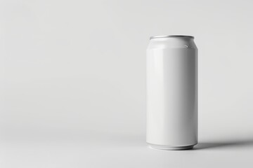 White Aluminum Beverage Can on a White Background