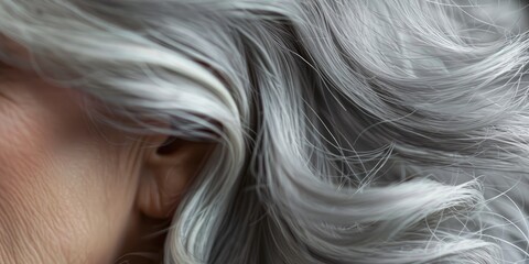 Naklejka premium Close-up view of an elderly woman's hair