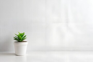 white cactus in white pot on white wooden floor