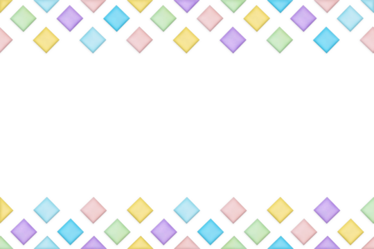 カラフルなパステルカラーのひし形が並ぶ模様のフレーム