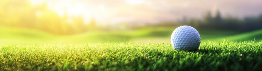 Obraz premium Golf Ball on a Green Course