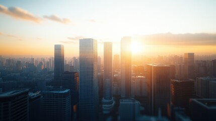 Futuristic Cityscape: 3D Skyscrapers with Overlaid 2D Graffiti Fusion