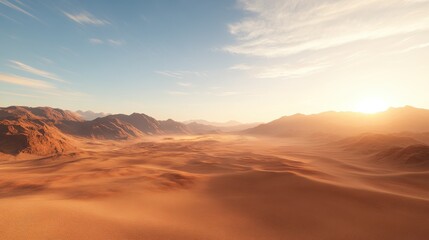 Interactive 3D Desert Landscape with Shifting 2D Mirages in Virtual Reality Setting