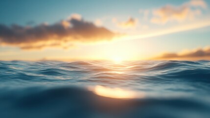 Obraz premium Dynamic 3D Ocean Simulation with AI-Driven Ripple Effect on 2D Waves