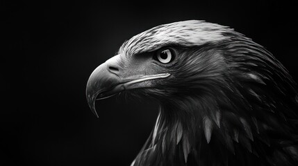 Fototapeta premium Eagle Portrait in Black and White