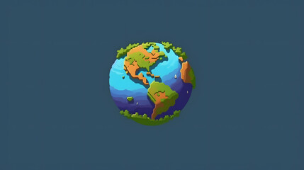 Fototapeta premium Earth game 3d icon pixel