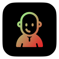 Editable person with clean shaved bald head avatar vector icon. User, profile, identity, persona. Part of a big icon set family. Perfect for web and app interfaces, presentations, infographics, etc