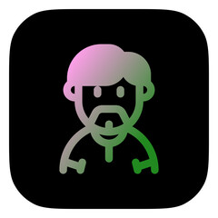 Editable beardy guy with sidecomb hairstyle avatar vector icon. User, profile, identity, persona. Part of a big icon set family. Perfect for web and app interfaces, presentations, infographics, etc