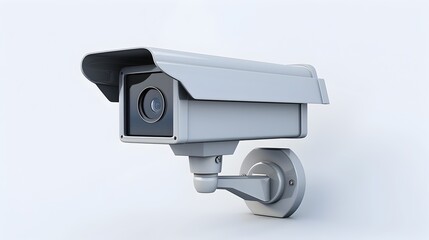 Bright and Detailed Security CCTV on Minimalist White Background