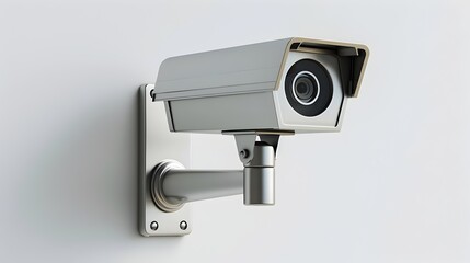 Sleek and Sophisticated Security CCTV Against Bright White Backdrop with High-Tech Details