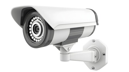 Security CCTV on Bright White Background with Minimalist Design