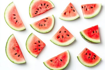Red watermelon on white background , Generative AI