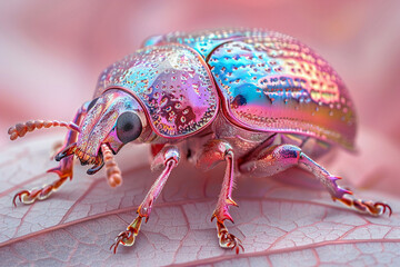 Naklejka premium Photorealistic image of a holographic translucent insect