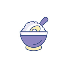Food Bowle icon design with white background stock illustration