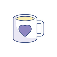 Mug icon design with white background stock illustration
