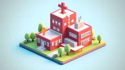 Obraz premium Health game 3d pixel cartoon