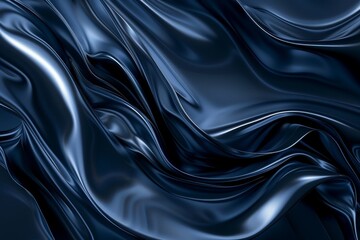 Fototapeta premium Abstract Draped Blue Fabric with Smooth, Wavy Texture