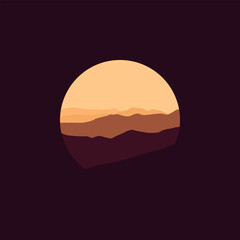 Obraz premium nature landscape in circle vector design.
