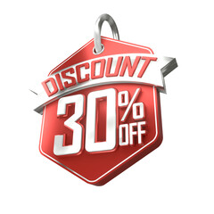 3d sales black and white discount price tag for composition 30 percent, amazing for product promotion