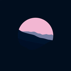 nature landscape in circle vector design.