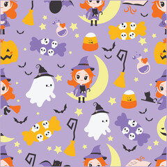 Halloween seamless pattern design.