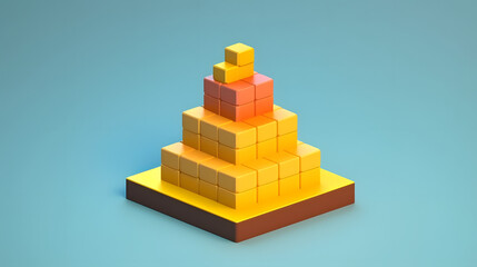 Naklejka premium Level Up game element 3d pixel cartoon