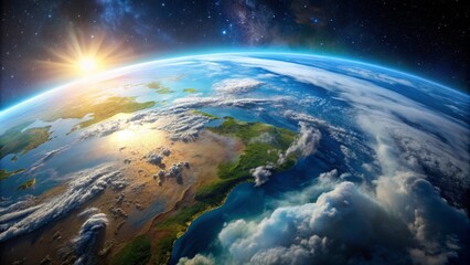 A stunning aerial view of Earth from space, showcasing the beauty of space exploration