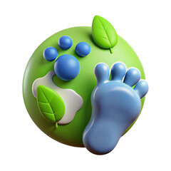 Low Carbon Icon 3d cartoon style illustration