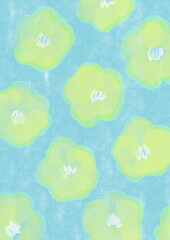 水彩の淡い花柄