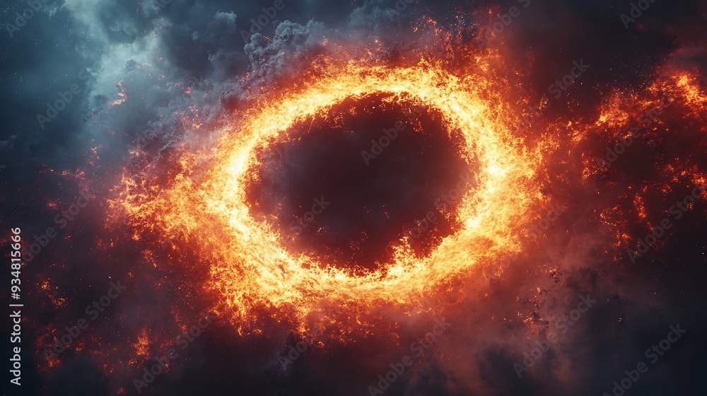 Poster black hole where infinite density is depicted as a 3d point of no return with 2d light waves being s