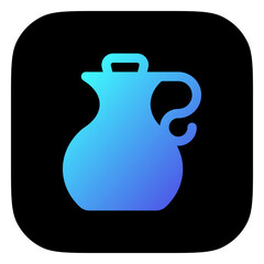 Editable water jug, liquid, container, olive oil vector icon. Wellness, spa, relaxation. Part of a big icon set family. Perfect for web and app interfaces, presentations, infographics, etc