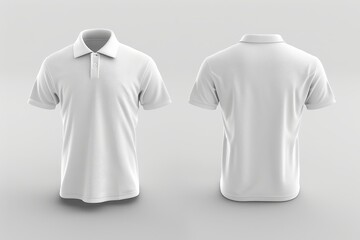 White Polo Shirt Mockup Front and Back View