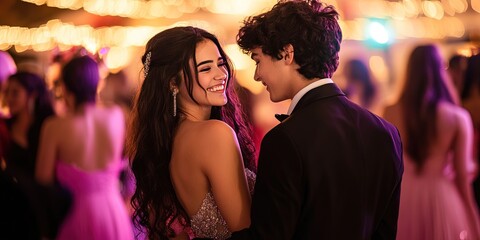 high school prom and homecoming dance concept
