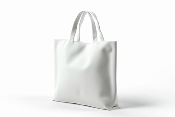 White Tote Bag with Double Handles on a White Background