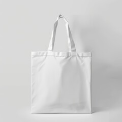 White Tote Bag on a White Background