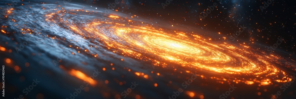 Poster black hole's event horizon depicted as a swirling maelstrom of 3d colors with 2d fractal patterns fo