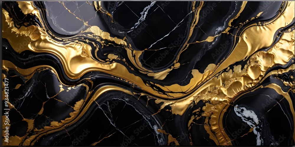 Wall mural black gold marble wallpaper