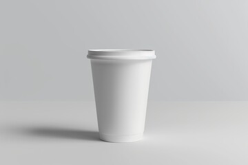 White Disposable Cup Mockup on a White Background