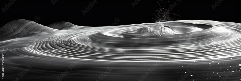 Aufkleber black hole's singularity visualized as a 3d vortex with 2d gravitational lines pulling everything in
