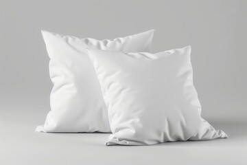 Two White Pillows on a Grey Background