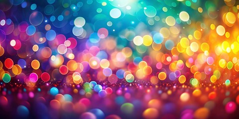 Naklejka premium Abstract background with colorful bokeh lights and copy space for text