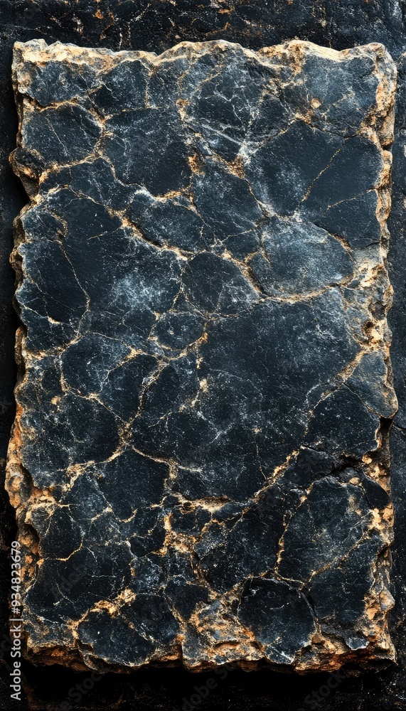 Poster black marble with gold veins and cracks. this high-resolution image is perfect for use as a backgrou