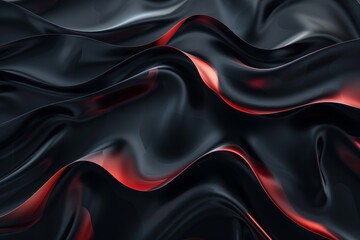 Fototapeta premium Abstract Wavy Black and Red Fabric Texture