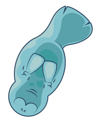 sea cow swimming under the water