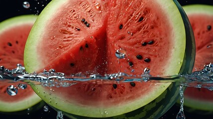  lot of watermelon slices in water.